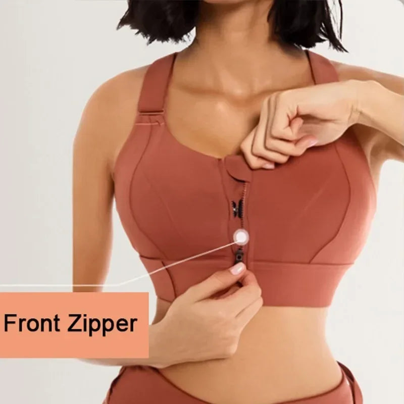 EmpowerFit Zip Bra-Red