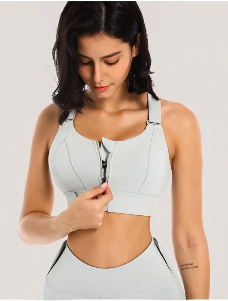 EmpowerFit Zip Bra-Red