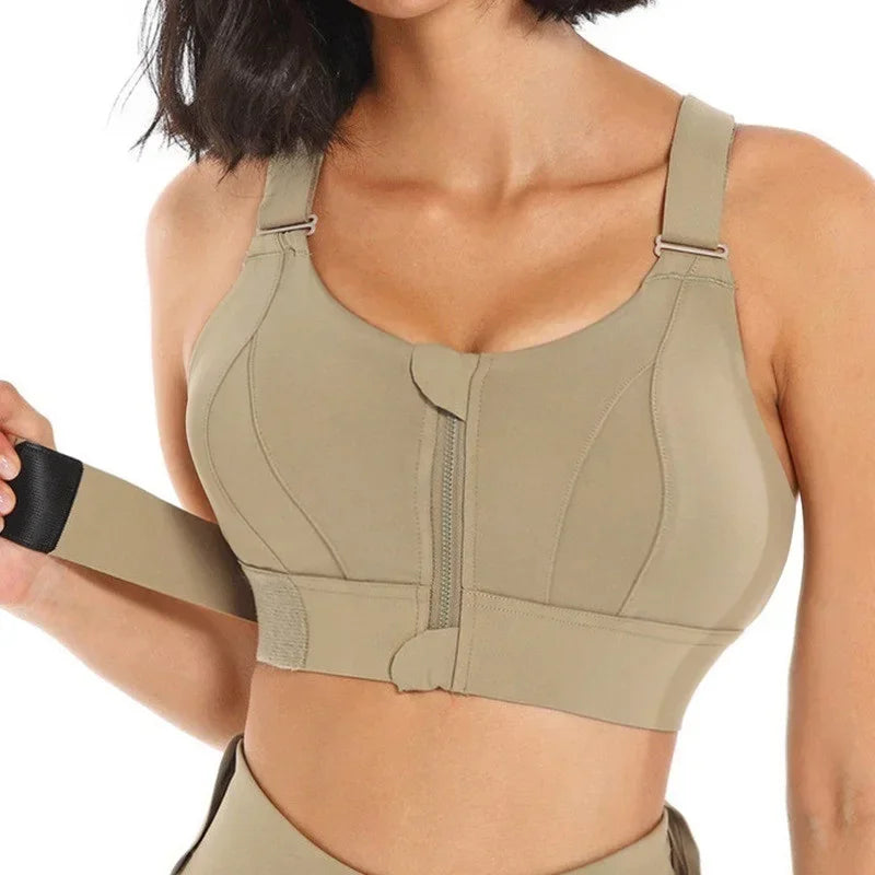 EmpowerFit Zip Bra-Red
