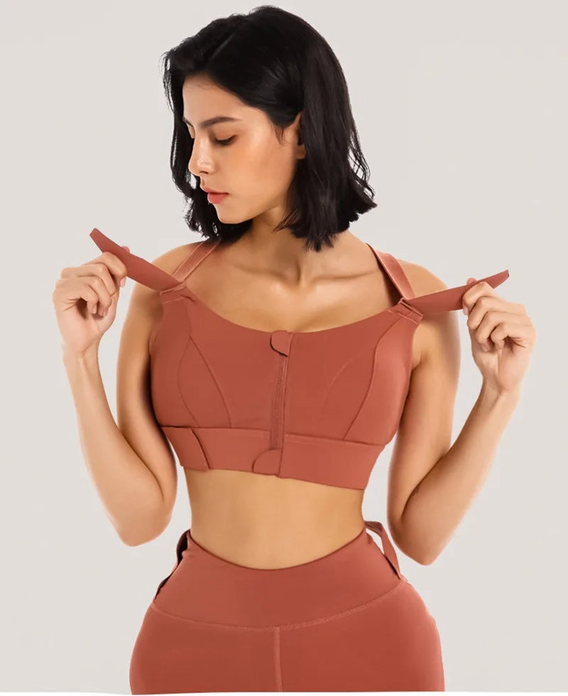 EmpowerFit Zip Bra-Red