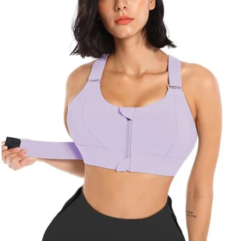 EmpowerFit Zip Bra-Purple
