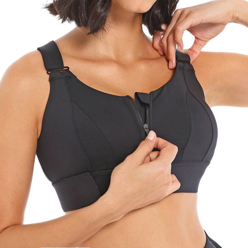 EmpowerFit Zip Bra-Red