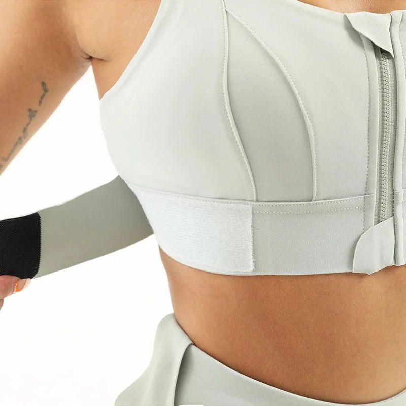 EmpowerFit Zip Bra-Olive