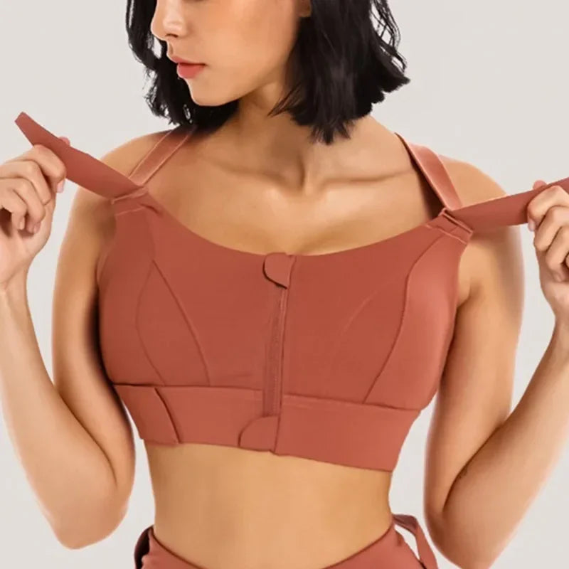 EmpowerFit Zip Bra-Purple