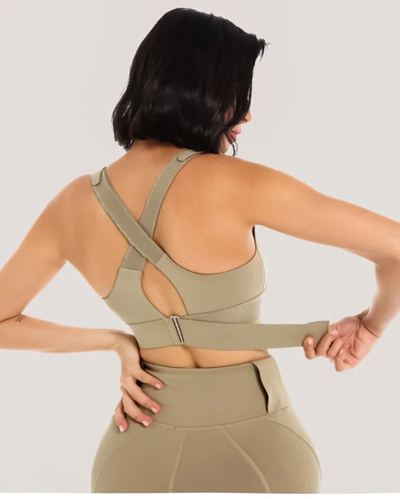 EmpowerFit Zip Bra-Olive