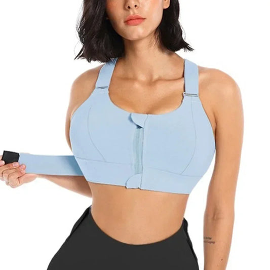 EmpowerFit Zip Bra-Blue